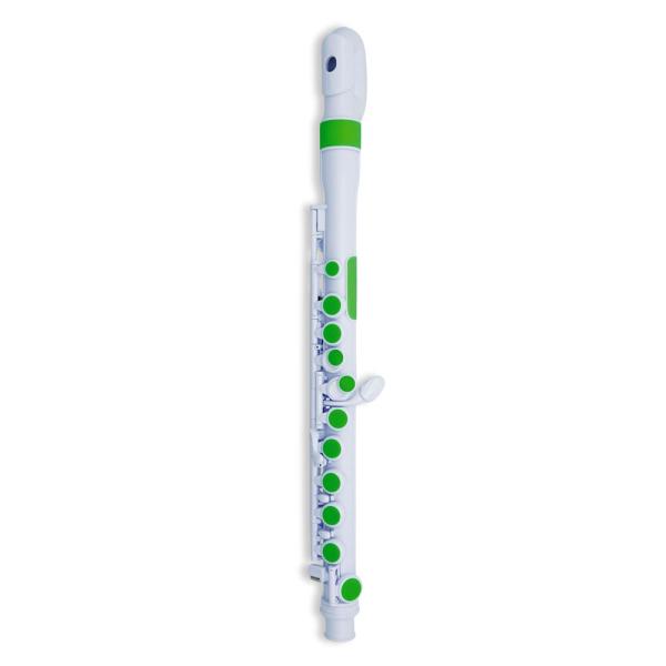NUVO N220JFGN jFLUTE 2.0 White/Green ヌーボ プラスチックフルート jフルート お子様向き本体部分がプラスチック製となっているため通常のフルートよりはるかに軽量で、ストレート型頭部管とC足部管が標準装備さ...