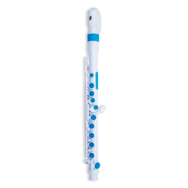 NUVO N220JFBL jFLUTE 2.0 White/Blue ヌーボ プラスチックフルート jフルート お子様向き本体部分がプラスチック製となっているため通常のフルートよりはるかに軽量で、ストレート型頭部管とC足部管が標準装備され...