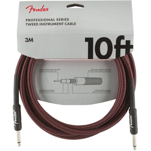 フェンダー Fender Professional Series Instrument Cable SS 10' Red Tweed ギターケーブル ギターシールド Professional Series楽器用ケーブルは、太めのワイヤーゲー...