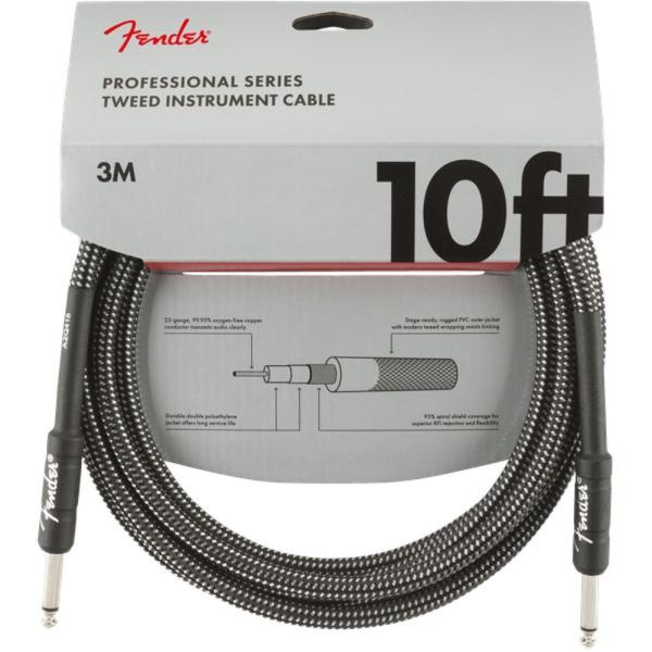 フェンダー Fender Professional Series Instrument Cable SS 10' Gray Tweed ギターケーブル ギターシールド Professional Series楽器用ケーブルは、太めのワイヤーゲ...