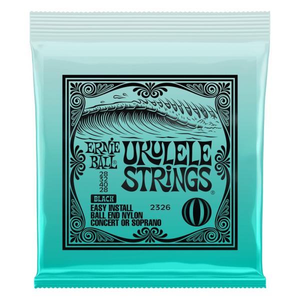 ERNIE BALL 2326 Ukulele Black Nylon Strings Ball-end ボールエンドタイプ ウクレレ弦 ブラックナイロンボールエンド構造で、伝統的なタイエンド弦に比べてより速く、より簡単に取り付けることがで...