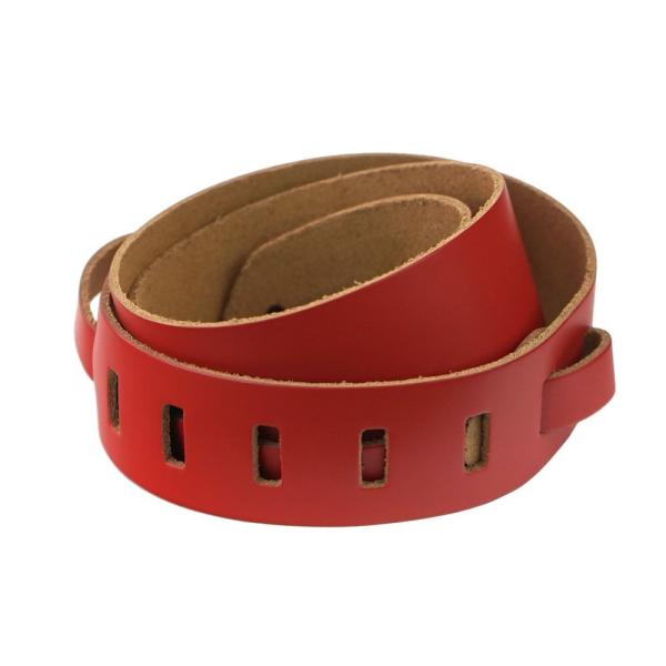 John Pearse JP-GSS05 Red Leather Skinny Strap ギターストラップ 革