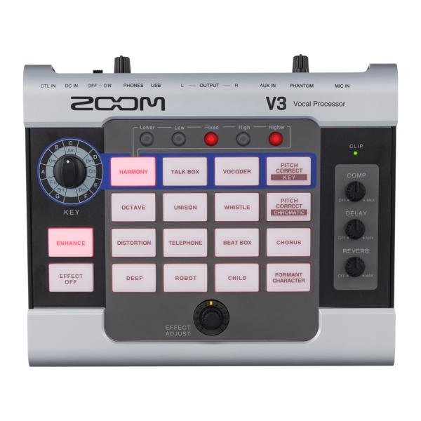 ボーカルエフェクター ズーム ZOOM V3 ライブパフォーマンス ボーカル用プロセッサー ボーカル ハーモニー ピッチ補正 ボコーダー