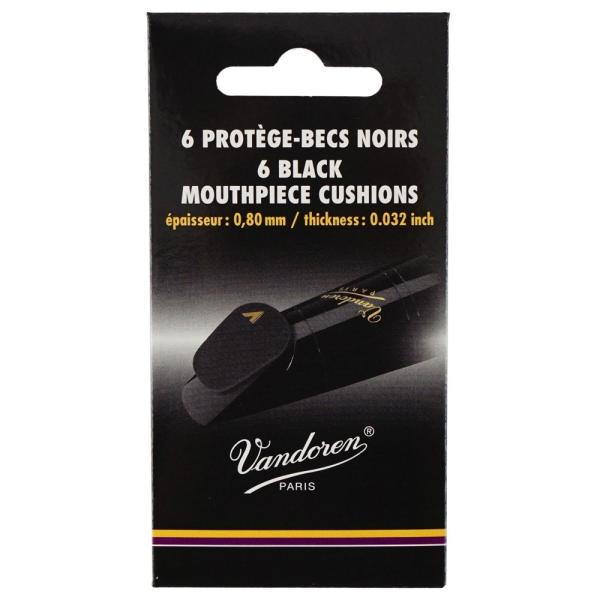 Vandoren VMCX6+ マウスピース 黒色クッション 6枚入り※商品の性質上、商品の返品・交換はお受け出来ません。黒色クッション、6枚入り、厚さ0.8 mm(0.032 インチ)