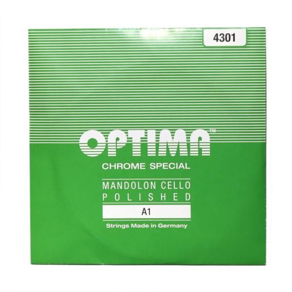 Optima Strings 1A No.4301 GREEN 1弦 バラ弦 マンドロンチェロ弦オプティマ グリーン マンドロンチェロ用弦です。【Spec】・1弦:A・テンション:ライト（六角芯線）・巻弦(ラウンドワウンド)1袋2本入りです。