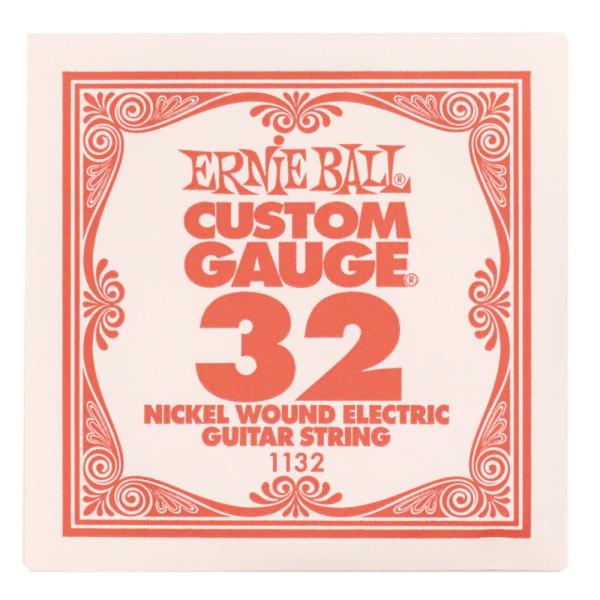 アーニーボール エレキギター弦 バラ 1本 ゲージ：032 1132 NICKEL WOUND ギター 弦 バラ売り ERNIE BALL。スズ・メッキ・ヘックス・スティール・コア(六角形をした芯線)にニッケル・メッキ・スティール・ワイアー...
