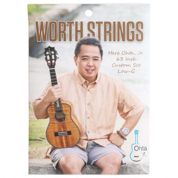 Worth Strings COJ-2 Herb Ohta,Jr.モデル ウクレレ弦100%フロロカーボンを使用したウクレレ弦フロロカーボンは釣り糸で使われ、伸びにくく引っ張りに強いという特性があります。屋外で使われるため耐候性に優れ、温湿...