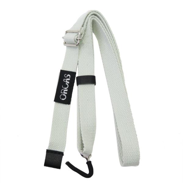 オルカスの布製ウクレレストラップです。オーソドックスなスタイルで、サウンドホールに引っ掛けるタイプのウクレレストラップです。
