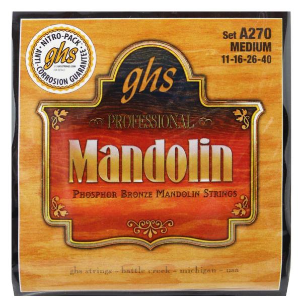 GHS A270 PHOSPHOR BRONZE MANDOLIN 011-040 Medium マンドリン弦  Phosphor bronze（リン青銅巻）弦セットはブライトなトーンを維持します。  Loop End ・型番：A270 ・...