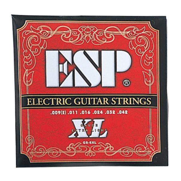 ESP イーエスピー GS-6XL エレキギター弦プレーンレーン弦にはハイカーボンを採用。ワウンド弦には6角ハイカーボン、ニッケルワウンドを採用。初心者にも優しく1弦が2本入っています。ゲージ：.009 .011 .016 .024 .03...