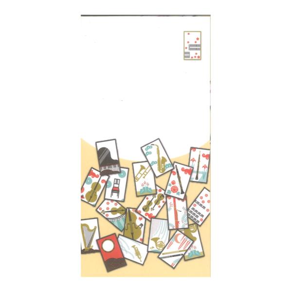 ヤマハミュージックメディア封筒A 楽器花札柄 Contra-St デザイン 5枚入りコンサートの謝礼やチケットを入れる封筒に、楽器＆音符のアイコンデザインがあなたの気持ちを一押しします！音楽大好き（！）な気持ちを伝えませんか？お札が入る小ぶ...