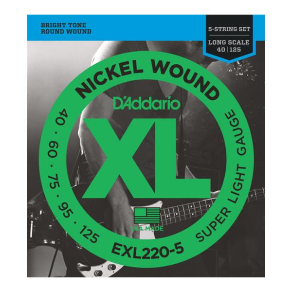 D'Addario ダダリオ EXL220-5 5-String/Long 5弦用エレキベース弦  XL NICKEL 世界中のミュージシャンからの圧倒的な支持を誇る、言わずと知れたベース弦のスタンダード。ブライトでかつ正確なイントネーショ...