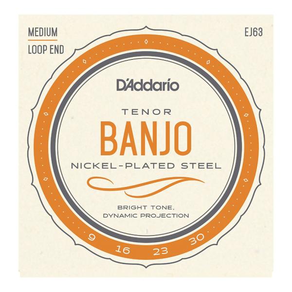 バンジョー 弦 テナーバンジョー ダダリオ D'Addario EJ63 Tenor Banjo Nickel Plated 9-30 テナーバンジョー弦  D'Addario ダダリオ EJ63 Tenor Banjo Nickel Pl...