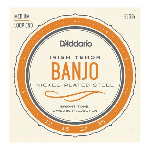 ダダリオ 弦 バンジョー弦 テナー D'Addario EJ63i Irish Tenor Banjo Nickel Plated 12-36 テナーバンジョー弦 アイリッシュテナーバンジョー  D'Addario ダダリオ EJ63i I...