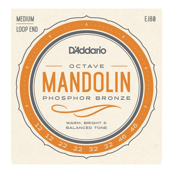 D'Addario ダダリオ EJ80 Phosphor Bronze Octave Mandolin Strings Medium 12-46 オクターブマンドリン弦  Mandolin Family D'Addarioマンドリン・ファミ...