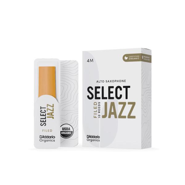 D'Addario Woodwinds ダダリオ ウッドウィンズ アルトサックス リード 10枚入り 硬さ：4M ファイルドカット  オーガニックス