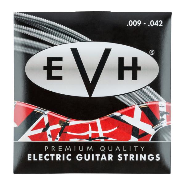 EVH イーブイエイチ Premium Strings 09-42 エレキギター弦  甘いサウンドとスムーズなフィーリングを持つこの弦をギターに装着すれば、信じられないほど素晴らしいトーンが得られることでしょう。 EVHの名前が付いているの...
