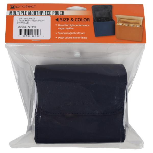 PROTEC プロテック A273NB ネイビーブルー チューバ用マウスピースケース 1〜2本収納可能  美しく、高級感漂う Vegan Leather（合皮）。 内装裏地は、豪華なベルボア地。 開閉部はマグネット式で、しっかりとフィット。...