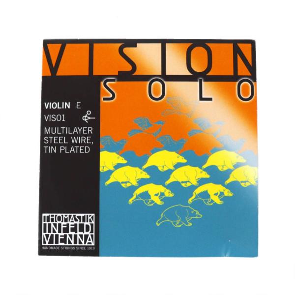 Thomastik Infeld Vision solo VIS01 E線 錫メッキ バイオリン弦  ヴィジョンソロ  ドミナントより柔らかい音色。 反応が良く遠くまで音が響く。   E線:錫メッキ 4/4サイズ用