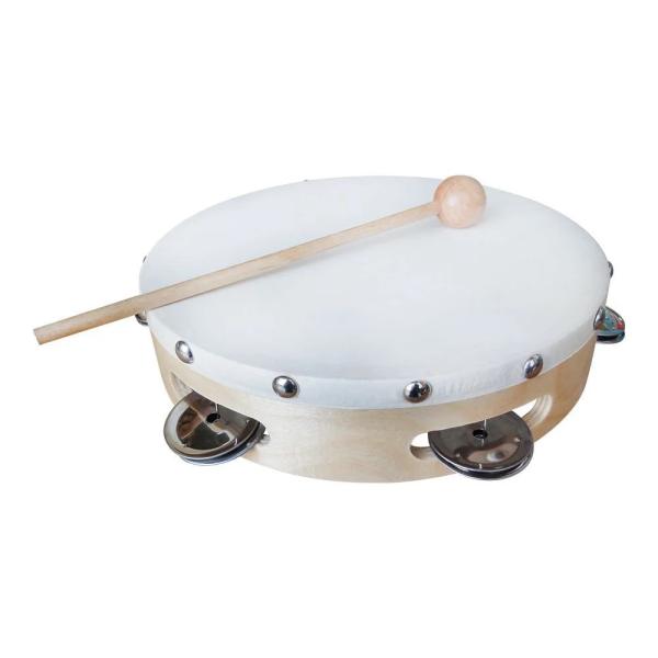 HOSCO ホスコ TB-8H ウッドフレームタンバリン 8インチ ナチュラル パーカッション  ※商品画像はサンプル画像となります。ヘッドの色合いは個体差がございますので、予めご了承ください。  TB-8Hウッドフレームタンバリンは、ヘッ...