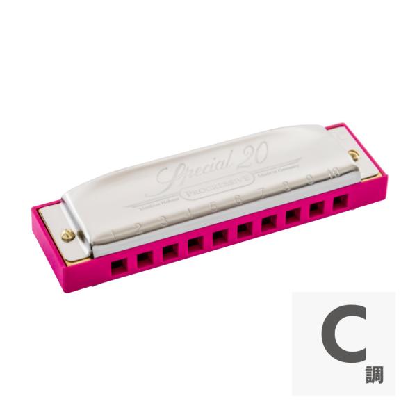※商品の性格上、不良品以外の返品および交換はお受け出来ません。お間違いの無いようご確認の上、ご注文頂けますようお願いいたします。  HOHNER ホーナー SPECIAL20 C PINK C調 10穴ハーモニカ ブルースハープ   鮮やか...
