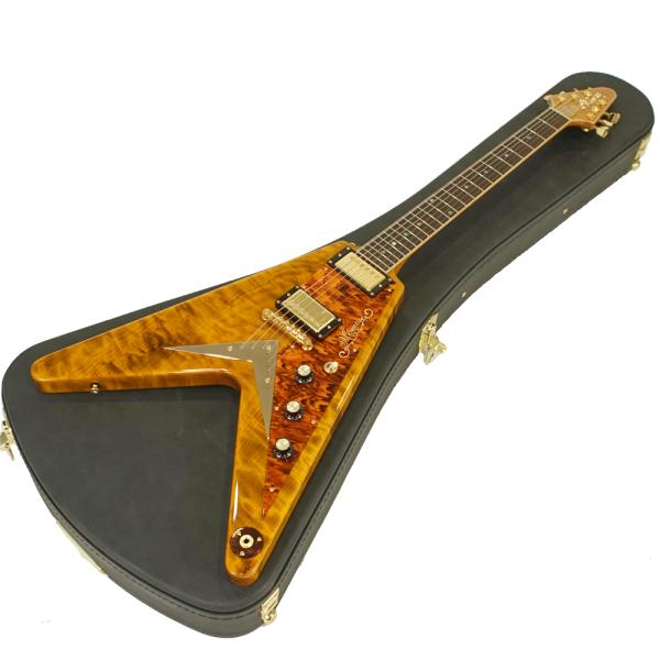 【美品】Momose flying v custom ebony 中古】 MOMOSE MFV-Premium/FT HB Flame Tochi（栃材