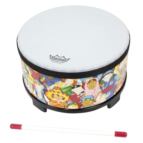 レモ  ドラム REMO リズムクラブ フロアタム LREMRH501000 キッズドラム   レモ リズムクラブ フロアタム LREMRH501000 です。小さいお子様でも気楽に楽しめます。SSスティック１本付属25×15cm