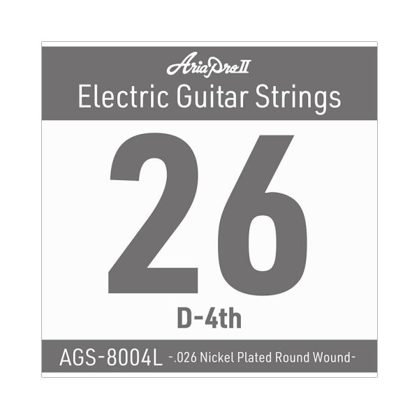 AriaProII アリアプロ2 AGS-8004L Light .026W エレキギター用 バラ弦  AriaProIIのエレキギター用 Single Strings（バラ弦）です。  Light .026 Nickel Plated R...