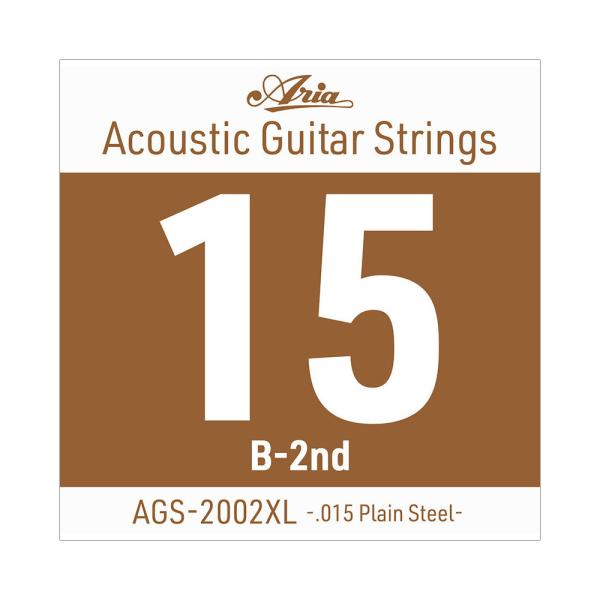 ARIA アリア AGS-2002XL Extra Light .015P アコースティックギター用 バラ弦  Ariaのアコースティックギター用 Single Strings（バラ弦）です。  Extra Light .015 Plain...