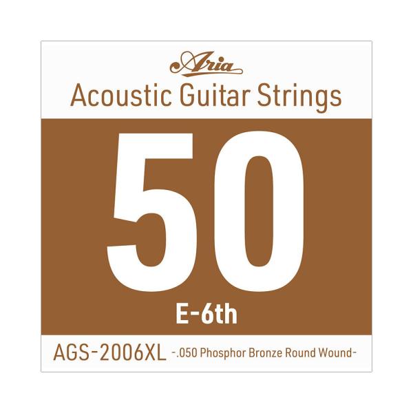 ARIA アリア AGS-2006XL Extra Light .050W アコースティックギター用 バラ弦  Ariaのアコースティックギター用 Single Strings（バラ弦）です。  Extra Light .050 Phosp...