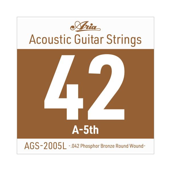 ARIA アリア AGS-2005L Light .042W アコースティックギター用 バラ弦  Ariaのアコースティックギター用 Single Strings（バラ弦）です。  Light .042 Phosphor Bronze Ro...