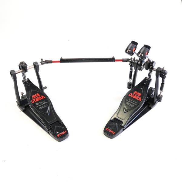 中古 ドラムツインペダル タマ TAMA HP600DTWBK IRON COBRA 限定カラー ドラムペダル