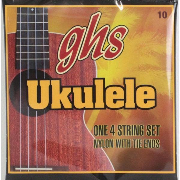 GHS 10/Standard Ukulele Clear Nylon ウクレレ弦 です。ソプラノ、コンサート用クリアナイロンウクレレ弦です。この弦は 1音高いA-D-F#-Bアメリカンチューニング仕様弦です。レギュラーチューニング（G-C...