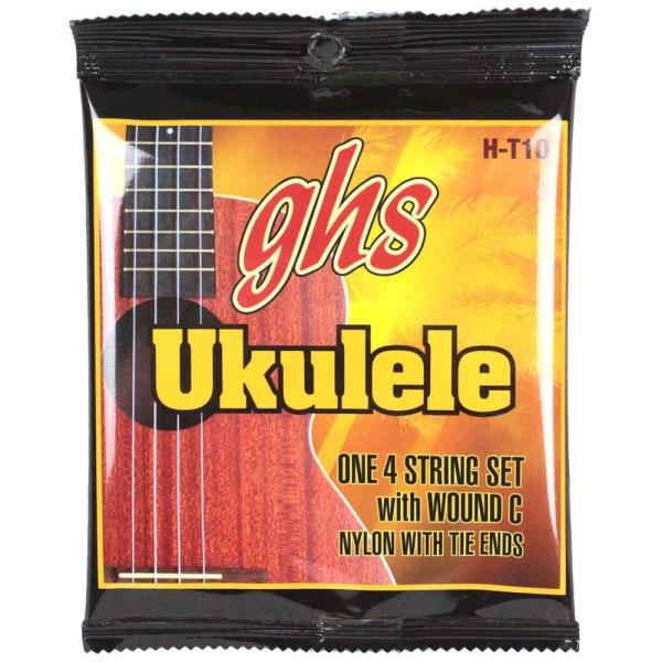 GHS 10/Standard Ukulele Clear Nylon ウクレレ弦 です。テナー用ブラックナイロン、アルミニウムウクレレ弦です。1st-A：.028　Black Nylon2nd-E：.036　Black Nylon3rd-...