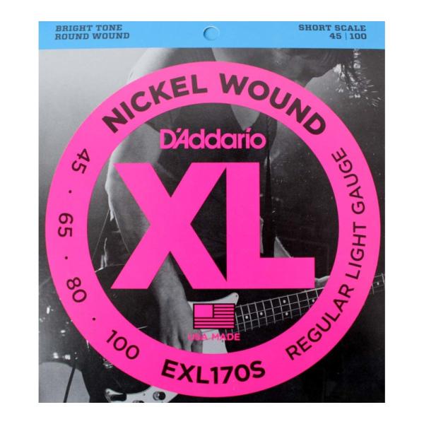 D'Addario ダダリオ製のショートスケール用エレキベース弦 EXL170S Regular Light Short Scaleです。世界中のベーシストから圧倒的な支持を得ているダダリオXLベース弦。明るいサウンドと優れたイントネーショ...