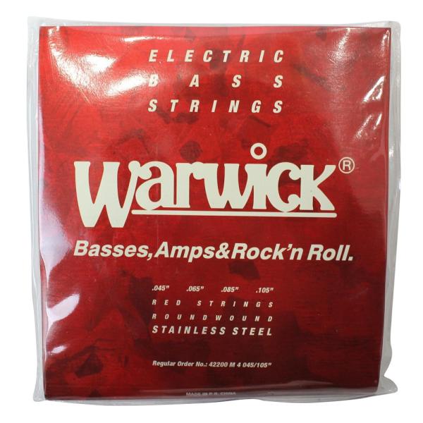 ワーウィック WARWICK 42200 M 4 045/105 RED stainless steel 4-string Set ベース弦 ワーウィック ステンレススチールのベース弦です。ミディアムゲージ　045、065、085、105