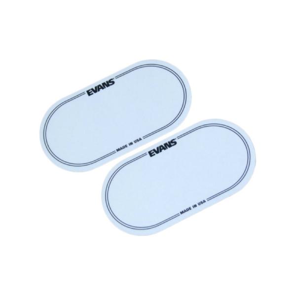 EVANS EQPC2 EQ PATCH バスドラム用インパクトパッチ透明なプラスチック製のパッチで、サスティンへの影響なくヘッドを保護し、アタック音を強化しています。ツインペダル対応の幅広タイプ。２枚入りパッケージ。
