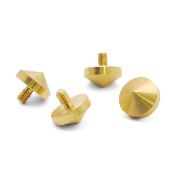 オヤイデの電源タップ「OCB-1 Ver.2012」専用 M4ネジ付き真鍮小型スパイク。2012年春、OCB-1 シリーズがマイナーチェンジされました。それに合わせて、OCB-1シリーズのオプション品、真鍮削り出しスパイク「OSP-SC」が...