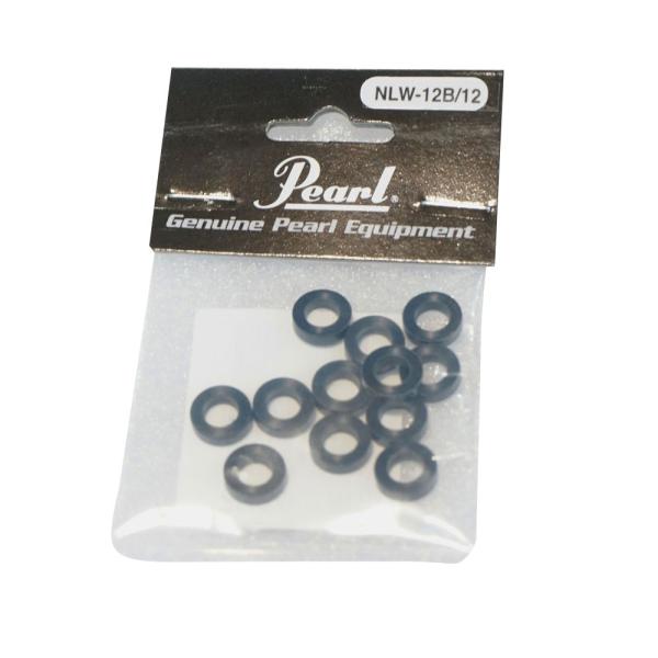パール NLW-12B/12 ナイロンワッシャー ドラムパーツ Pearl。パール　ナイロンワッシャーブラック12個 1組