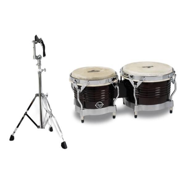 LP Matador ボンゴ スタンド付　超美品 LP M201 Matador Wood Bongos Dark Brown ウッドボンゴ スタンド