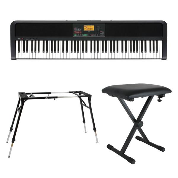 KORG XE20 DIGITAL ENSEMBLE PIANO 88鍵盤 自動伴奏機能付き 電子ピアノ キーボードスタンド キーボードベンチ 3点セット [鍵盤 Eset]