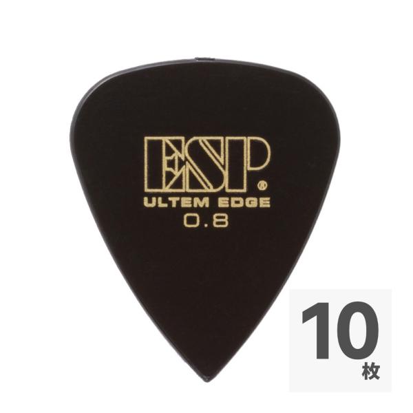 ギターピック 10枚 セット イーエスピー ULTEM EDGE 0.8mm PT-UE08 ESP。通常ピックは研磨処理を行いエッジ部分を丸めますが、このEDGEシリーズでは弦に触れる最も重要な部分であるエッジを限りなく残すように製作して...