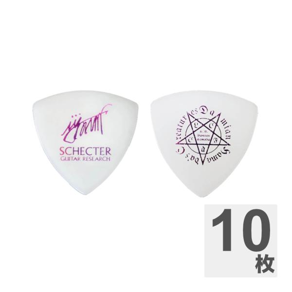 SCHECTER シェクター SPA-DH10WH ダミアン浜田陛下モデル ギターピック×10枚。  Damian Hamada's Creatures ダミアン浜田陛下とシェクターとのコラボレーションピックです。  材質：ポリアセタール ...