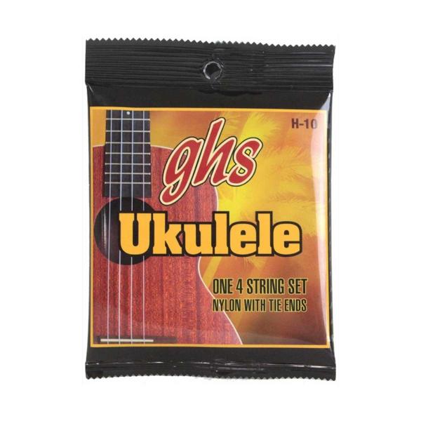GHS H-10/Hawaiian Ukulele Black Nylon ウクレレ弦×3セット です。ソプラノ、コンサート用ブラックナイロンウクレレ弦3セット販売です。1st-A：.025　Black Nylon2nd-E：.032　Bl...