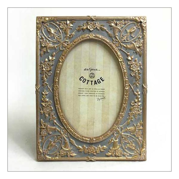 メール便送料無料】 アンティーク フォトフレーム エンボス