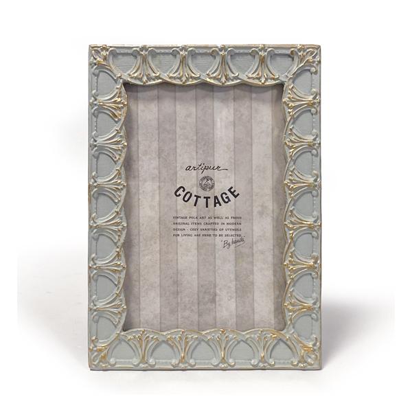 アンティーク フォトフレーム レクト リリー グレー はがきサイズ