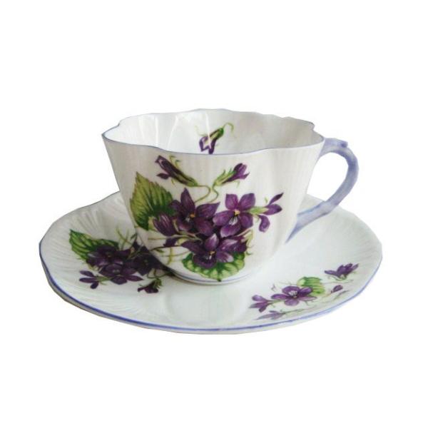 shelley バラの蕾シェリーdainty グリーン カップ＆ソーサー e1ec3fd2bdec866537ea9472a6a448