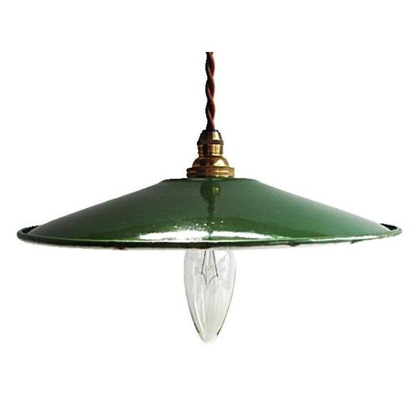 青柳アンティーク　ホーロー　ランプ　シェード　グリーン　30センチ　美品 青柳様専用アンティーク ホーロー ランプ シェード グリーン 30センチ