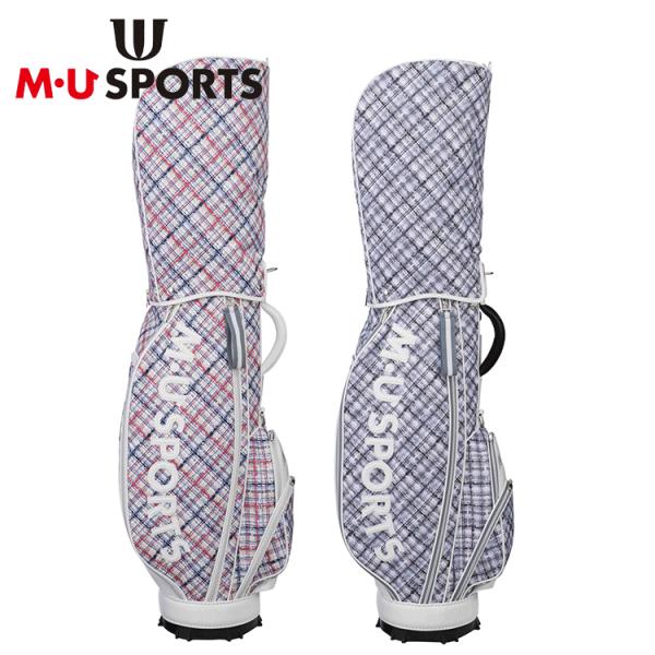 M-U SPORTS チェック柄 キャディバッグ M・U SPORTS MU SPORTS MU スポーツ マルチバイアスチェック柄