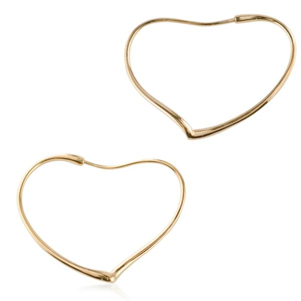 K18 ピアス　ゴールド ハート型ピアス　18金　フープピアス フープピアス 18金 ハート k18 ピアス ピンクゴールドk18